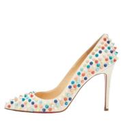 Pre-owned Leather heels Christian Louboutin Pre-owned , White , Dames