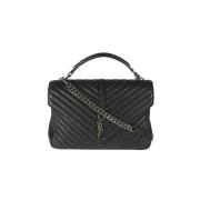 Pre-owned Leather shoulder-bags Yves Saint Laurent Vintage , Black , D...