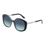 Zwart/Blauw Getinte Zonnebril Tiffany , Black , Dames