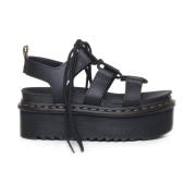 Klassieke Leren Sandalen Dr. Martens , Black , Dames