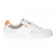 Witte leren sneakers met oranje spoiler Paul Smith , Multicolor , Here...