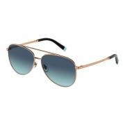 Rose Gold/Blue Shaded Sunglasses Tiffany , Yellow , Dames