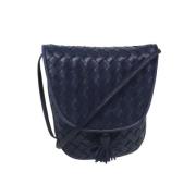 Pre-owned Leather shoulder-bags Bottega Veneta Vintage , Blue , Dames