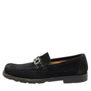 Pre-owned Suede flats Salvatore Ferragamo Pre-owned , Black , Heren