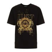 Zwarte T-shirt en Polo Collectie Just Cavalli , Black , Heren