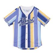Varsity Gestreept Baseball Shirt met Knopen Karl Kani , Multicolor , H...