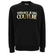 Logo-Print Katoenen Sweatshirt Zwart Versace Jeans Couture , Black , H...