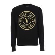 Zwarte Sweaters voor Heren Versace Jeans Couture , Black , Heren