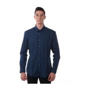 Casual Katoenen Shirt met Elastaanmix Daniele Alessandrini , Blue , He...