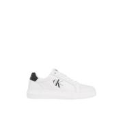 Heren Leren Platte Schoenen Calvin Klein , White , Heren