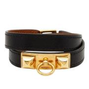 Pre-owned Leather bracelets Hermès Vintage , Black , Dames
