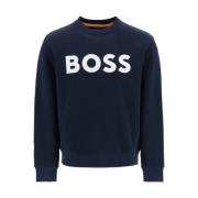 Blauwe Crew Neck Sweater Soleri 02 Hugo Boss , Blue , Heren