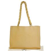 Pre-owned Leather chanel-bags Chanel Vintage , Beige , Dames