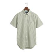 Regular Fit Gestreept Kortemouw Broadcloth Overhemd - Groen - S Gant ,...
