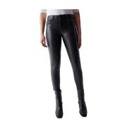 Zwarte Faux Leren Cropped Broek Salsa , Black , Dames