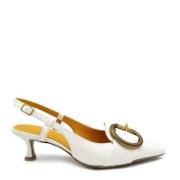 Leren Slingback met Tasbewerking Mara Bini , Beige , Dames