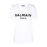 T-Shirts Balmain , White , Dames