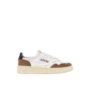 Witte Leren Sneakers met Geperforeerde Neus Autry , White , Heren