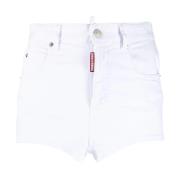 Witte Denim Casual Shorts Dsquared2 , White , Dames