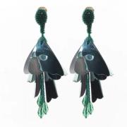 Pre-owned Plastic earrings Oscar De La Renta Pre-owned , Green , Dames