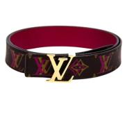 Pre-owned Leather belts Louis Vuitton Vintage , Red , Dames