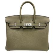 Pre-owned Leather handbags Hermès Vintage , Gray , Dames