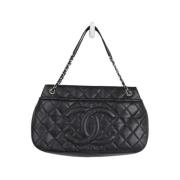 Pre-owned Leather handbags Chanel Vintage , Black , Dames