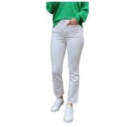 Olivia Crop Flare Broek Islow , White , Dames