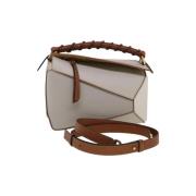 Pre-owned Leather shoulder-bags Loewe Pre-owned , White , Dames