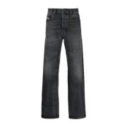 Straight Jeans Diesel , Black , Heren