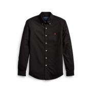 Slim Fit Garment-Dyed Oxford Overhemd Polo Ralph Lauren , Black , Here...