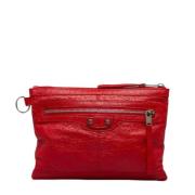 Pre-owned Leather clutches Balenciaga Vintage , Red , Dames