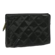 Pre-owned Leather clutches Chanel Vintage , Black , Dames