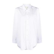 Wit Drop Neck Oxford Overhemd R13 , White , Dames
