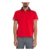 Polo shirt met kleurcontrast en tegelprint Harmont & Blaine , Red , He...