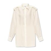 Zijden overhemd Burberry , White , Dames