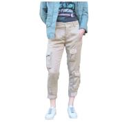 Relaxed Fit Asiansnake Cargo Broek Mason's , Beige , Dames