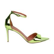 Groene spiegelende enkelband sandalen Aldo Castagna , Green , Dames