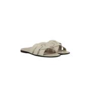 Gevlochten leren slippers Summum Woman , Beige , Dames