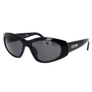 Onregelmatige Geometrische Vorm Zonnebril Celine , Black , Unisex