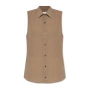 Mouwloos shirt Ami Paris , Brown , Dames