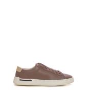 Retro Logo Leren Sneakers met Veters Boss , Beige , Heren