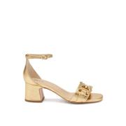 Juwelen gelamineerde sandalen Frau , Yellow , Dames