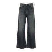 Wide Jeans Mother , Gray , Dames