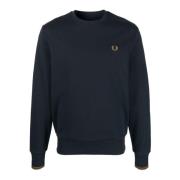 Blauw Logo Crewneck Sweatshirt Fred Perry , Blue , Heren