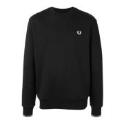 Zwarte Logo Crewneck Sweatshirt Fred Perry , Black , Heren