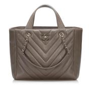 Pre-owned Leather chanel-bags Chanel Vintage , Brown , Dames