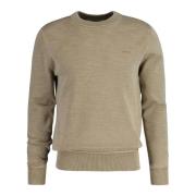 Tijdloze Ronde Hals Pullover Gant , Beige , Heren