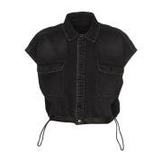 Denim Shirts Sacai , Black , Dames