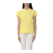 Katoenen Jersey Crewneck T-shirt Polo Ralph Lauren , Yellow , Dames